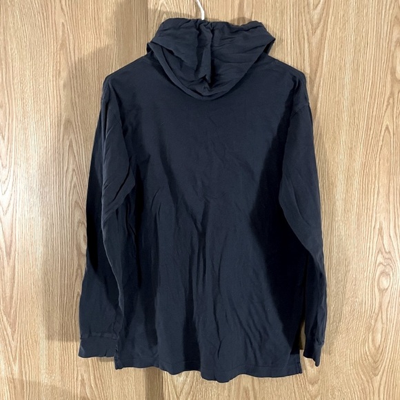 PINK Deep Blue Hooded Yoga Workout Top X-Long Oversized - Picture 2 of 3